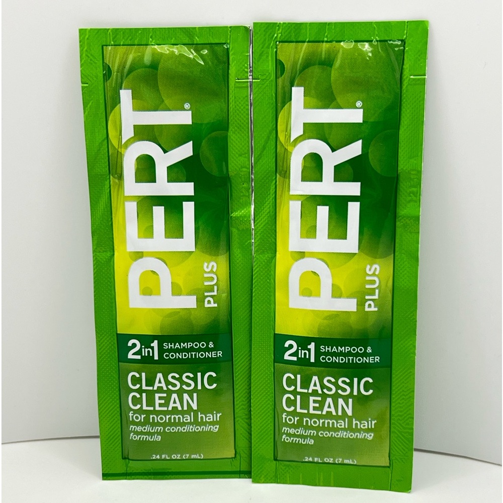 FREE 🌺 Pert Plus 2 in 1 Shampoo & Conditioner ~ 2 Single Use Sample Packs ~ NEW